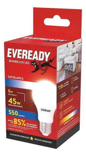Ampolleta LED 8W Eveready Luz Blanca